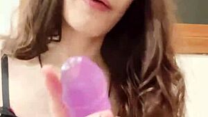 Italian Teen Doll Takes Cute Blowjob on Dildo While Craving Real Cock Deep Inside