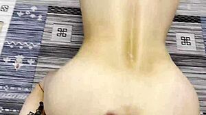 amateur cutie moans loud sucking cock bent over in homemade pov fuck