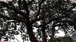 Ripping Clothes Off Blonde and Brunette Tree Fuck Orgy!