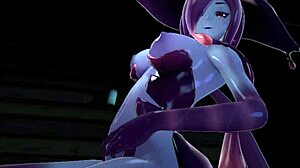 monster elf girl jumps cock with neko sis and slimer domme