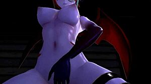 monster elf girl jumps cock with neko sis and slimer domme