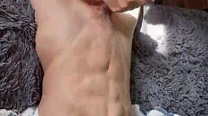 Watch me suck my ripped mexican friend's monster cock and get milked on my hand while boyfriend's gone