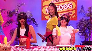 wanna join our wild milf teen lesbian threesome in this hot eating contest?