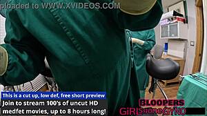 doctor tampa and aria nicole perform latex glove procedure on patient