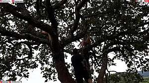 Ripping Clothes Off Blonde and Brunette Tree Fuck Orgy!