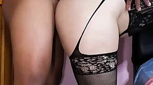 sexy latina milf in lingerie screams as stepbrother's big cock stretches her huge ass doggystyle rough pov