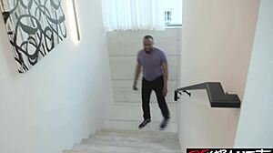 Petite Blonde Emma Rosie Stretches Ass on 10 Inch Huge BBC Interracial Anal Orgasm