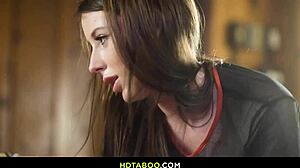 horny stepdaughter jessica takes control over stepdaddy's cock 😈 deepthroat face fuck incoming