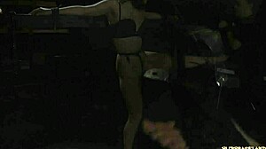 Redhead Bound in Latex Endures Candle Wax on Pussy During Outdoor BDSM Spanking