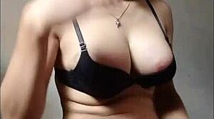 Big tit asian shemale strokes cock to massive cumshot