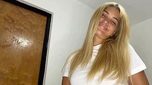 stepdaughter bends over for daddy's rough doggy while studying alone at home