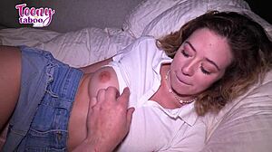 River Lynn, feel stepdad's thick cock stretch your tight holes.