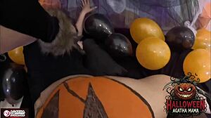 agatha brazilian milf fucks bbc jack olantern halloween anal toy gaping