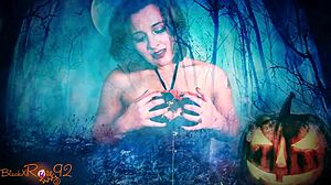 Halloween milf ghostly ghoulfriend teases with dirty joi