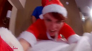 i got bred by a huge black cock on christmas as mrs claus with aurora foxe creampie