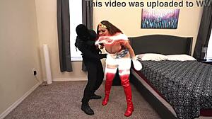 Sadie Holmes as Wonder Woman rides big cock cowgirl licks pussy submissive orgasm cosplay fuck!