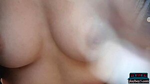 PLAYBOY BOMBSHELL Jessi Fierce Strips Perfect Tits Outside!