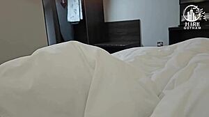 Skinny tattooed India Reece sneaks into bro's room for creampie doggy