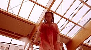 damn hot deniska strips wet underwater in ripped bikini