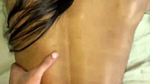 Damn! Busty Brazilian babe rides crooked monster cock no mercy!