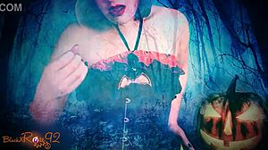 Halloween milf ghostly ghoulfriend teases with dirty joi