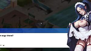 Yearning for Horny Maid's Massive Tits in Villa Gameplay