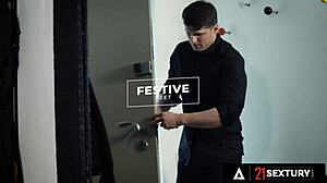 Lulu Love celebrates her birthday with intense sex ending in sticky cumshot all over her pretty feet from 21Sextury babe gets pounded doggystyle and missionary before footjob finale