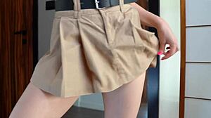 i'm gettin impaled on this huge black dildo in the mirror tryin on skirts ugh