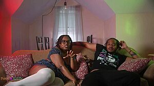 Podcast turns freaky with ebony bbw deepthroating bbc