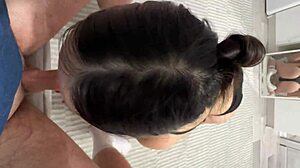 teasing student brunette begs for cum filling her young mouth in homemade clip