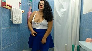 two hot stepsisters pee on each other, husband joins trio then lesbian shower finale