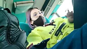 Blowjob deepthroat creampie fucking latina on public bus ride