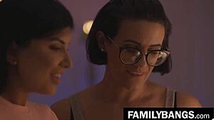 Gorgeous Milf Penny Barber Romy Rain Lesbian Strapon Ride In Garage Orgasm