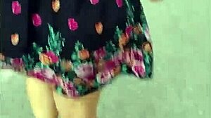 Puta Callejera Upskirt Teases Latina Whore Street Skirt Lingerie