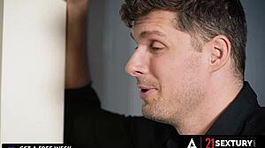 Lulu Love celebrates her birthday with intense sex ending in sticky cumshot all over her pretty feet from 21Sextury babe gets pounded doggystyle and missionary before footjob finale