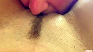 stepsister's huge hairy pussy lips get licked deep by hungry pov stud
