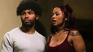 Ebony BBW Babysitter DP'd Hard by Boyfriend and Neighbor Cocks