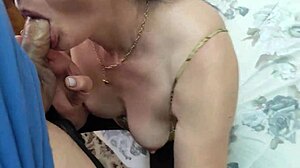 Stepmom Housewife Sucks StepSon's Cock, Swallows Cum to Ease His Date Nerves