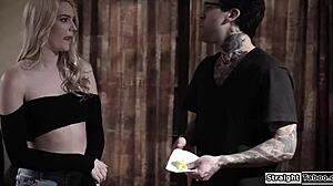 Stalker tricks tall blonde babe into monster cock pounding 😈🍆💦