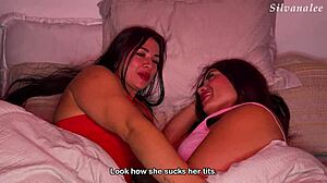 Hot Lesbian Stepsisters Scissor Wild After Porn—Silvana Lee and Alejandra Palacios