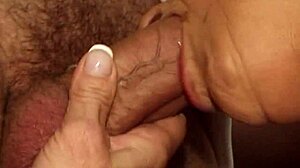 damn this young granny's hairy pussy gets licked and fucked by hot guy