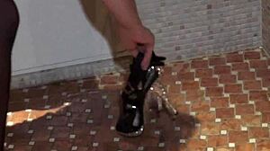 young tattooed kristina bends over panties down for doggystyle cumshot pounding