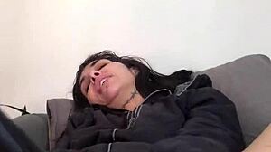 french cutie nerd shoves huge dildos up her ass and squirts wildly in private