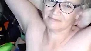granny's naked yoga flows into intense solo masturbation session