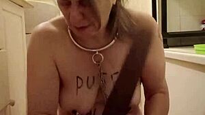 Bound French Slave Bent Over for Piss Humiliation and Hard Belt Whipping