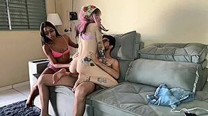 my friend loaned me her boy's cock so i could bounce my big pussy lips on it