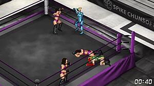 Lesbian Wrestlers Cammy and Samus Battle in Fire Pro Ring