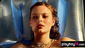 busty polish blonde amanda streich strips lingerie revealing perfect natural huge tits!