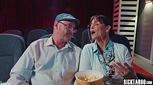 hear teen athena faris moan ridin boyfriend cock in dark cinema? sicktaboo