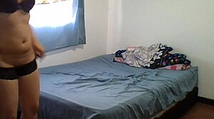 invited the hot latina maid late night to footjob me while she massages my throbbing cock with her soft soles cum tits ass brunette